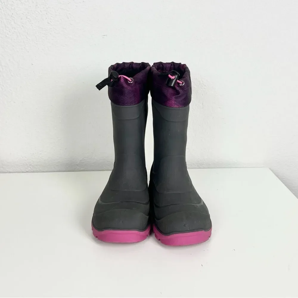 Kamik Snobuster Kids' Pink and Gray Winter Snow Boots